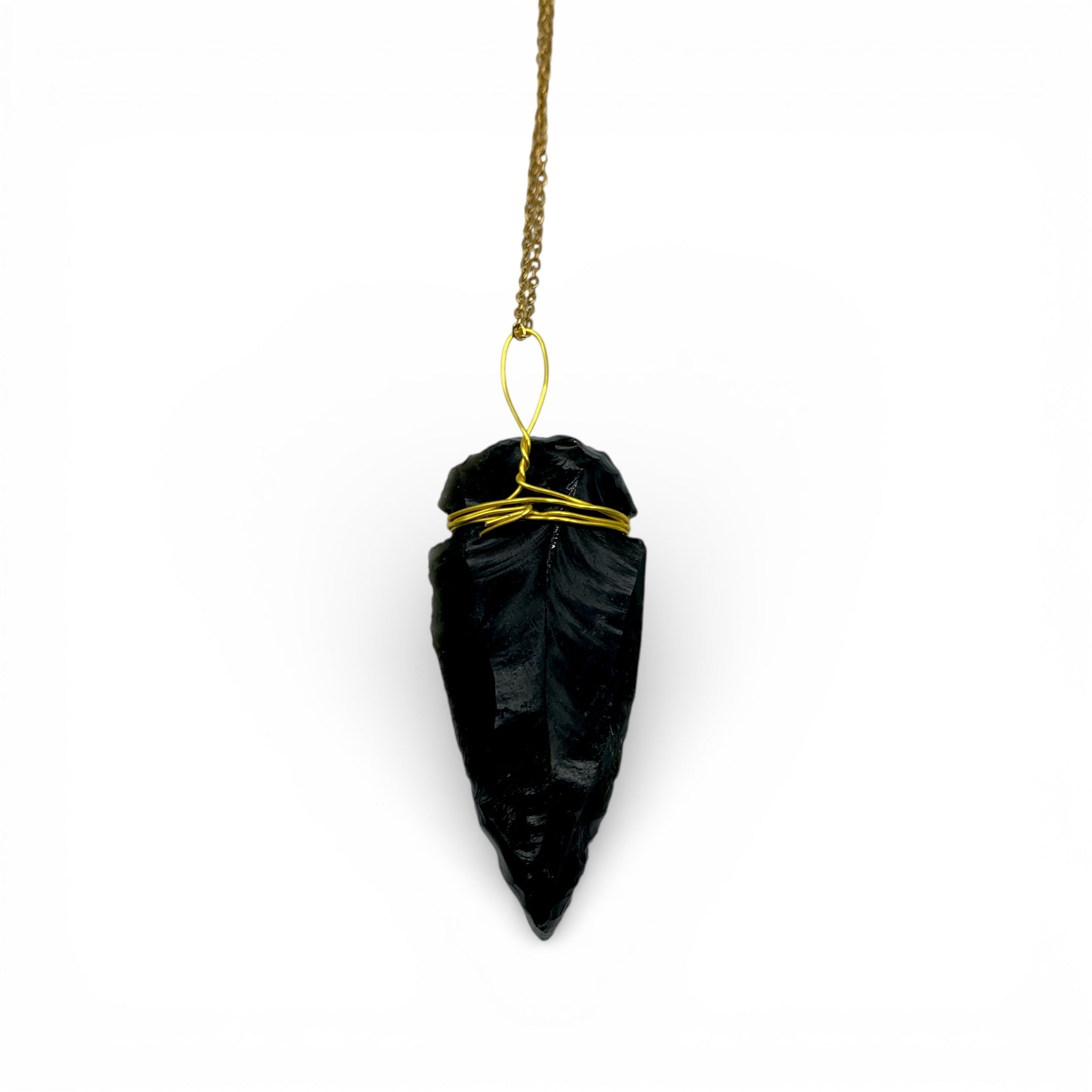 Necklace - Obsidian Arrowhead Point $30 - Happy Soul Online
